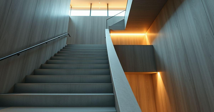 Escada de concreto com viga central: Vantagens e Estilo