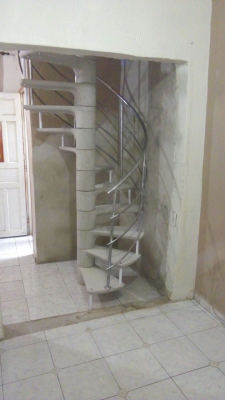 Escada Caracol de Concreto Pré Moldado Vila Melo - Escada em Caracol de Concreto