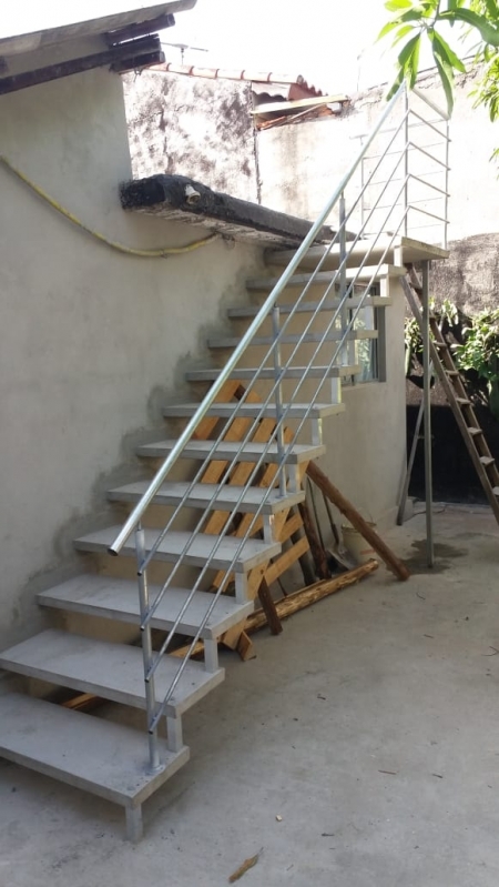 Escadas Retas Fixas Jardim Lapena - Escada Reta Concreto